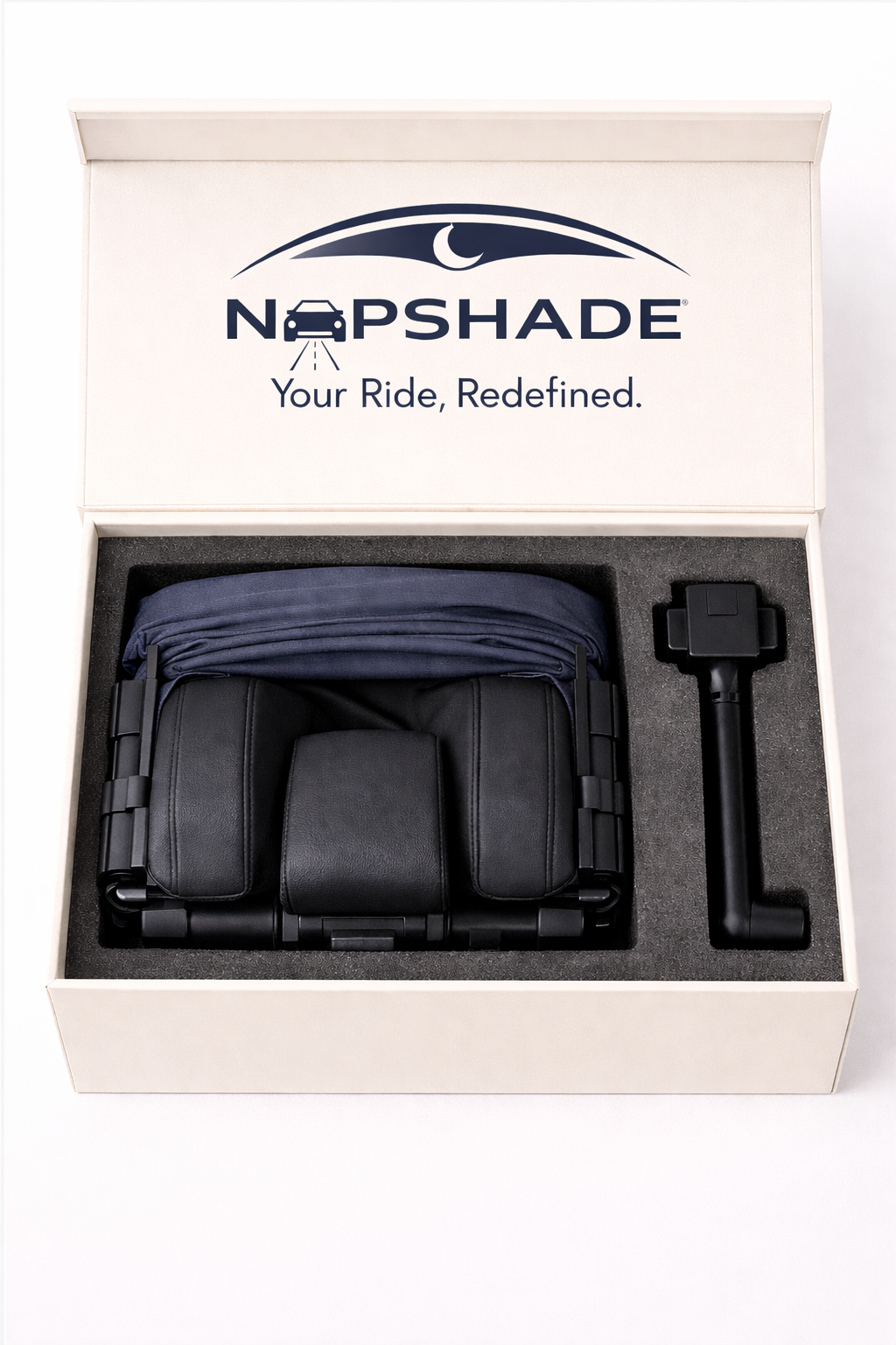 Nap Shade packaging with included components