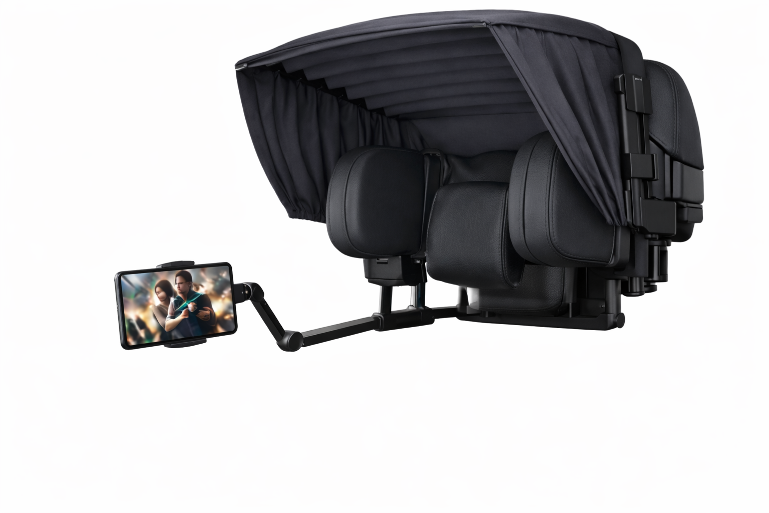 Nap Shade with integrated phone mount accessory